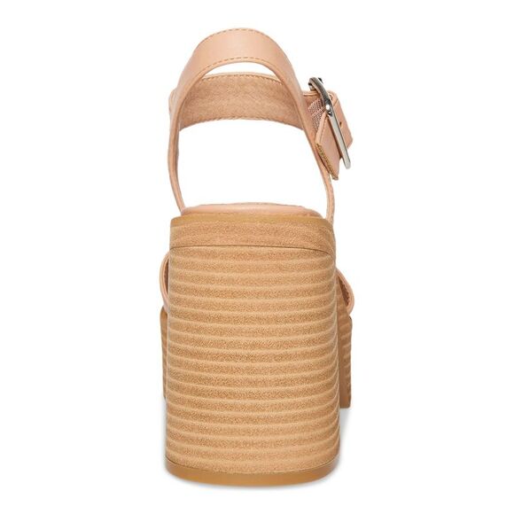 MADDEN GIRL Womens Beige 1-1/2" Platform Grandview Toe Block Heel Sandals 10 M - Picture 2 of 4